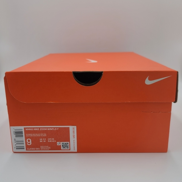 Nike Air Zoom Winflo 7 'Dark Smoke Grey Fire Pink' Women sz 8 Running - Picture 11 of 11